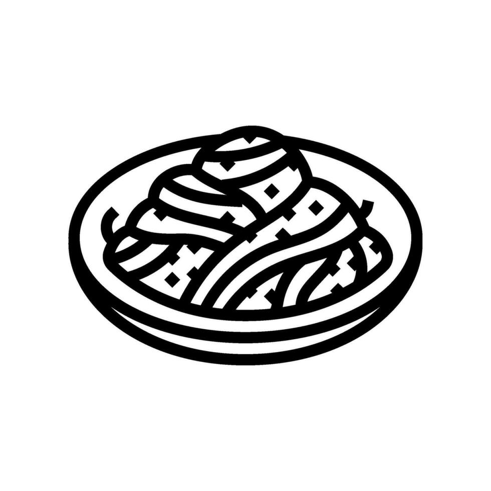 cacio mi pepe italiano cocina línea icono vector ilustración
