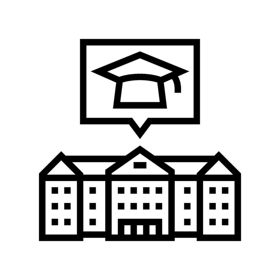 college campus teacher line icon vector illustration