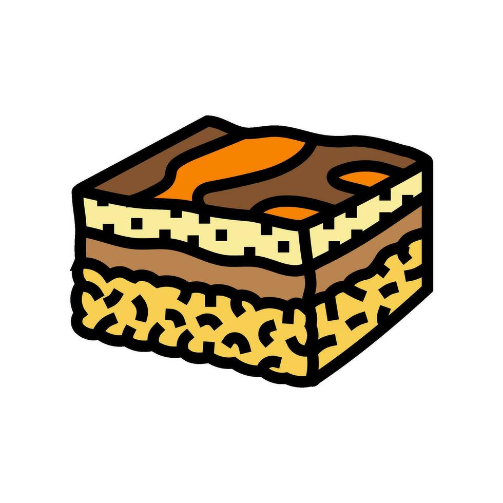 pastitsio griego cocina color icono vector ilustración