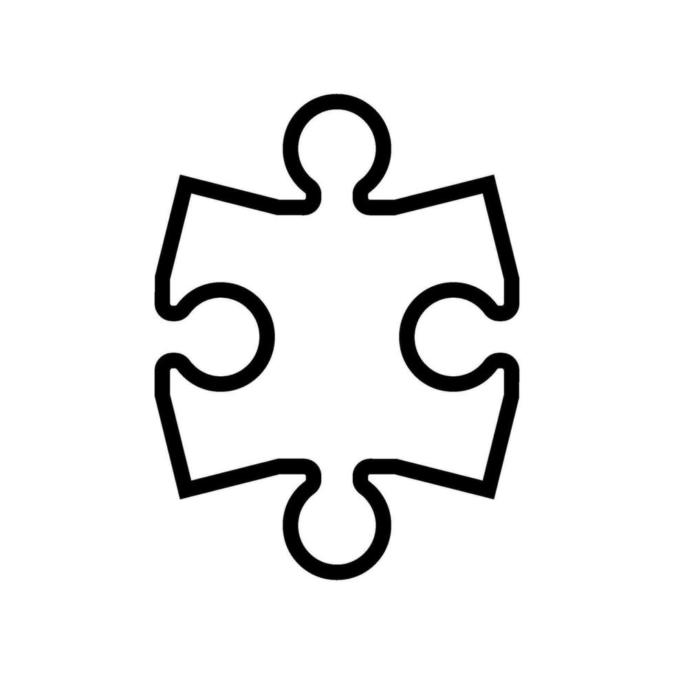 jigsaw puzzle piece line icon vector illustration