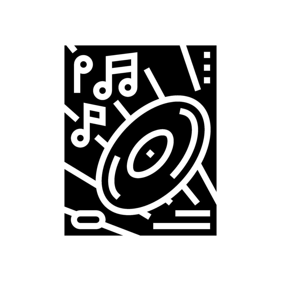 funk disco party glyph icon vector illustration