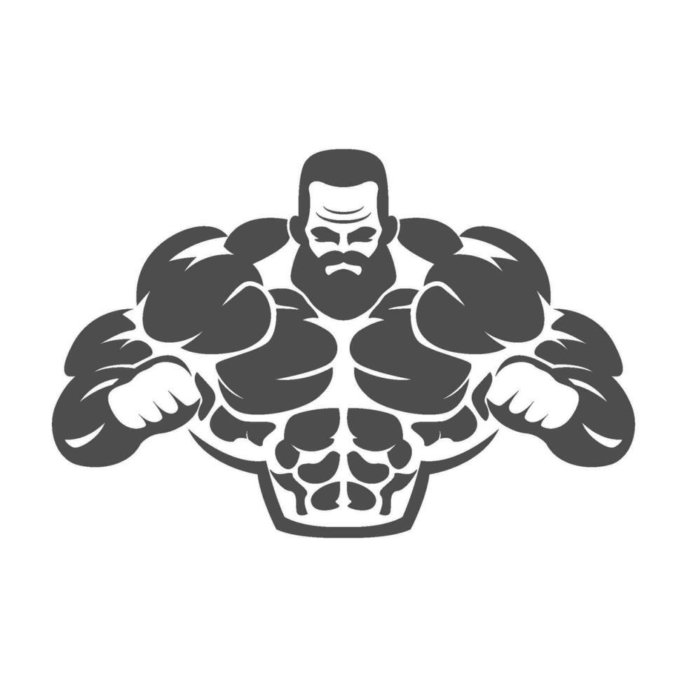 Bodybuilder logo icon vector