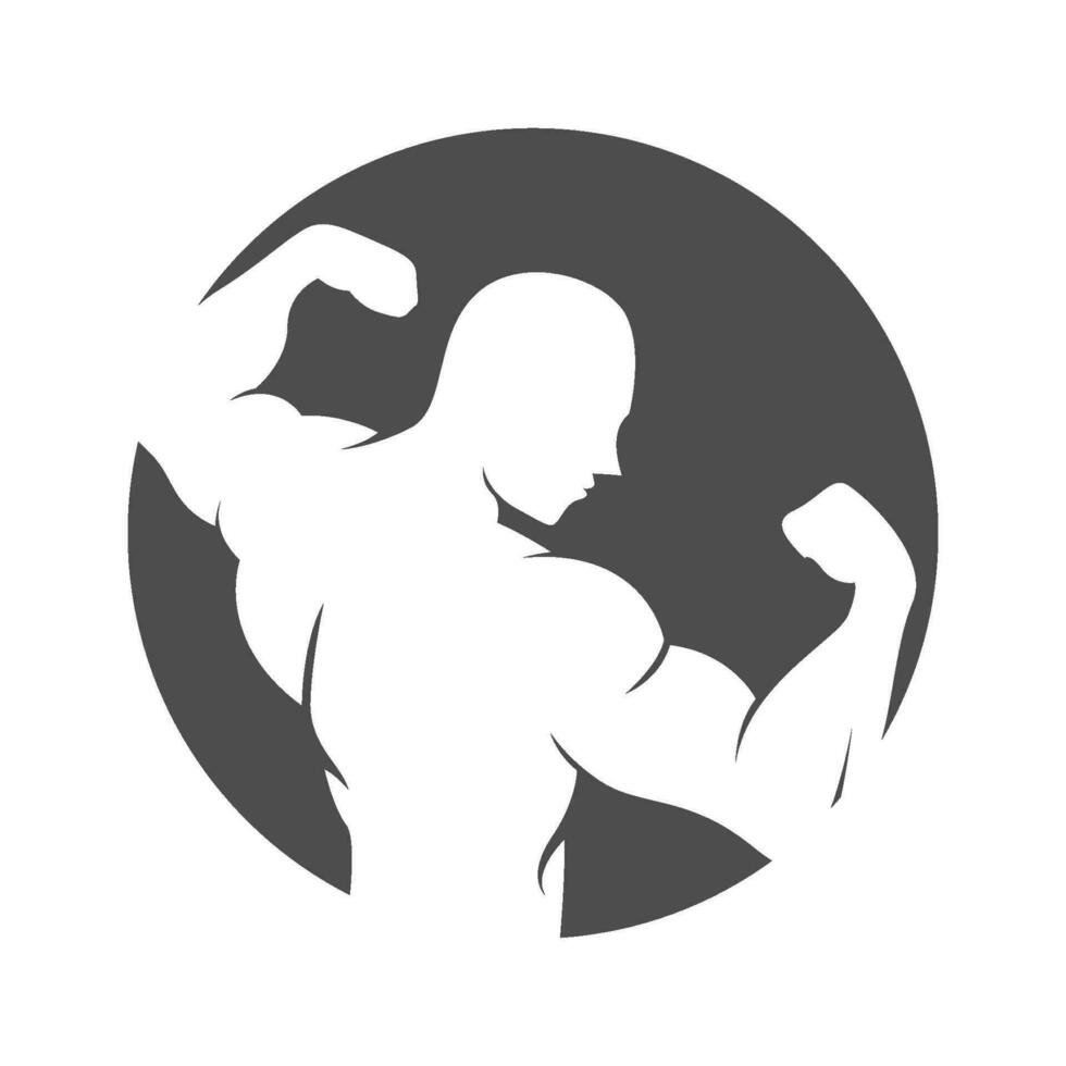 Bodybuilder logo icon vector