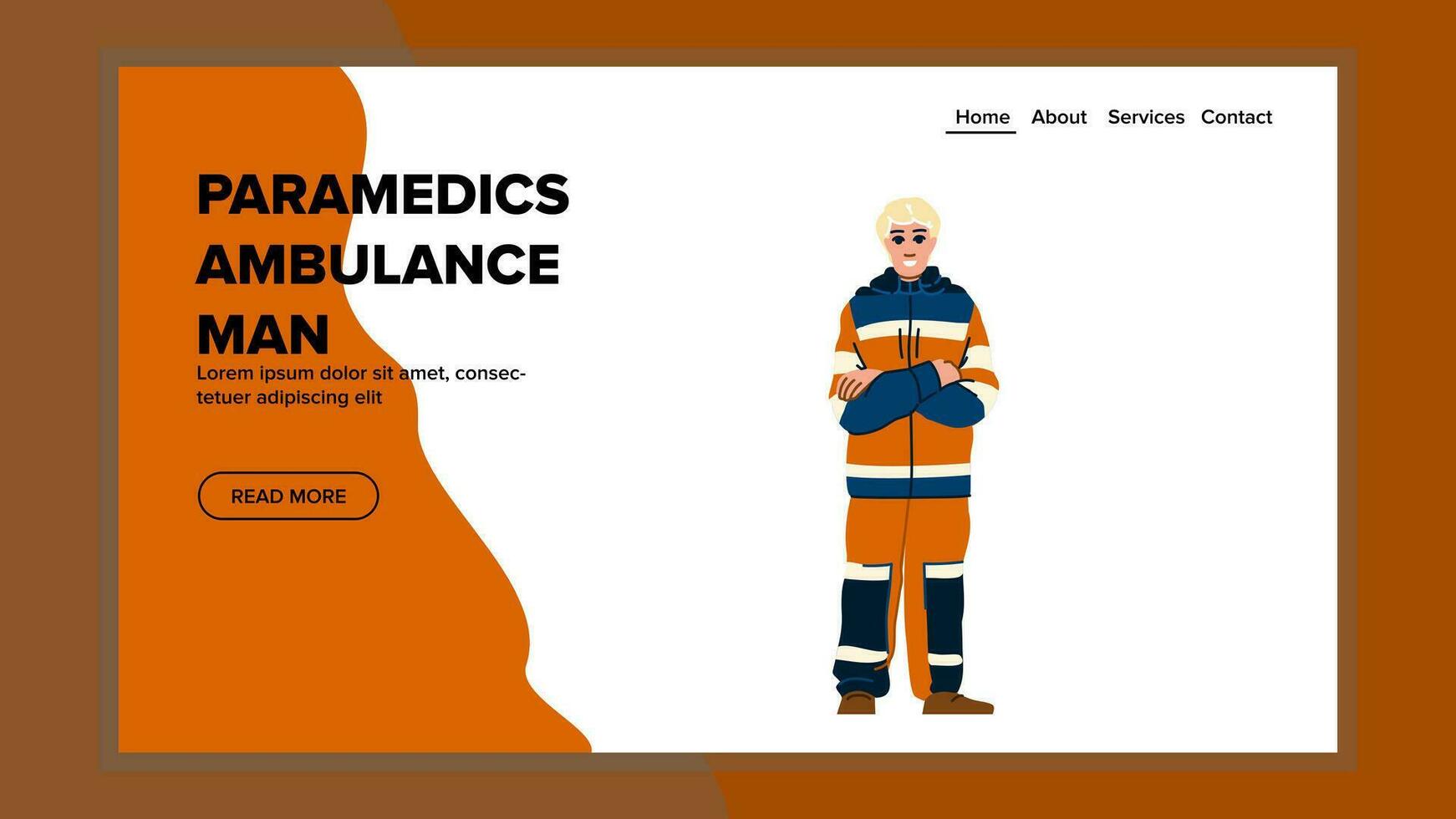 transport paramedics ambulance man vector