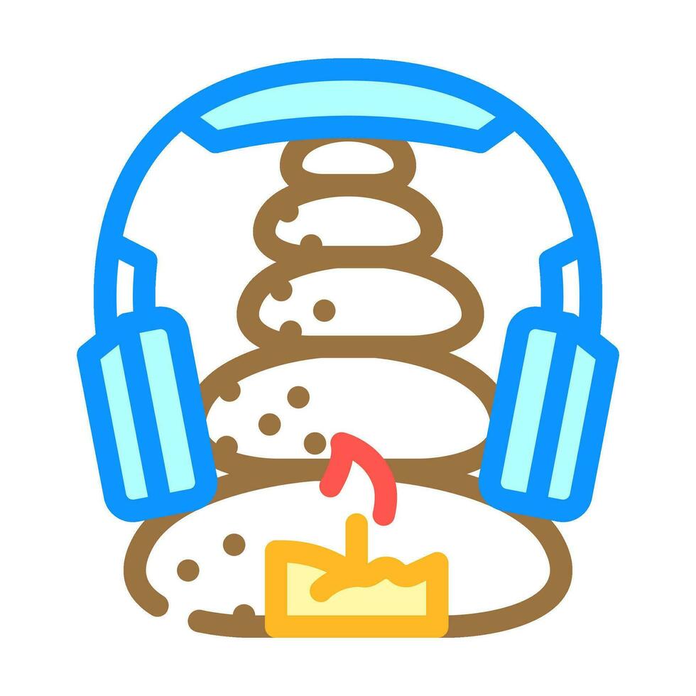 relaxing music sleep night color icon vector illustration