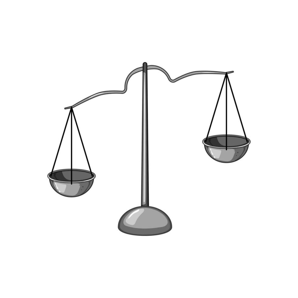 court balance scale cartoon vector illustration