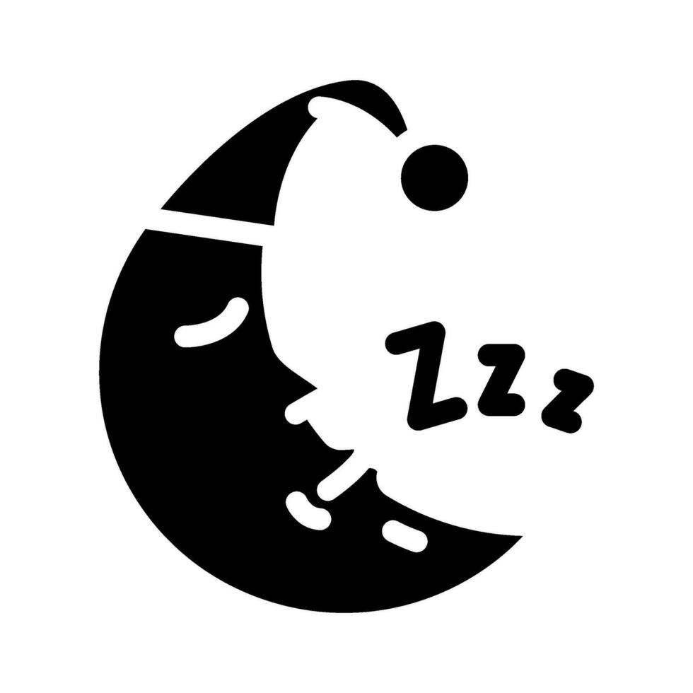 sleeping moon sleep night glyph icon vector illustration