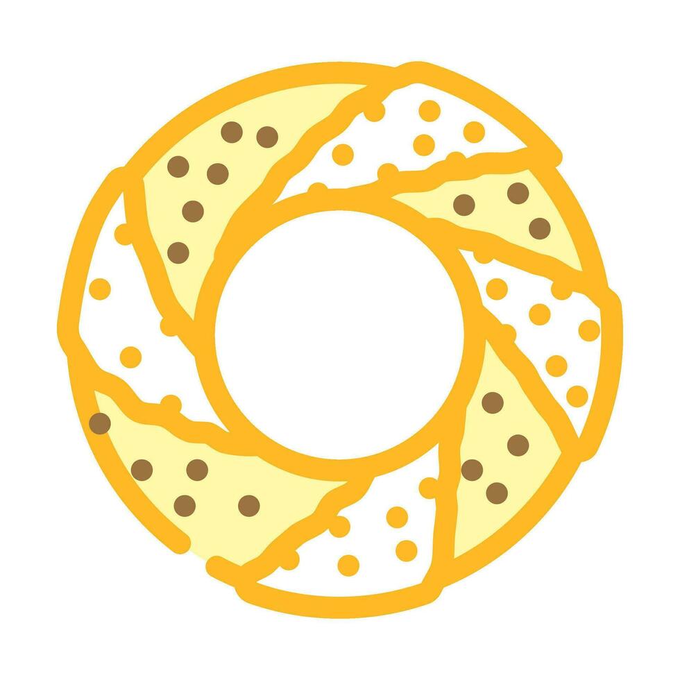 simit turkish bagel cuisine color icon vector illustration
