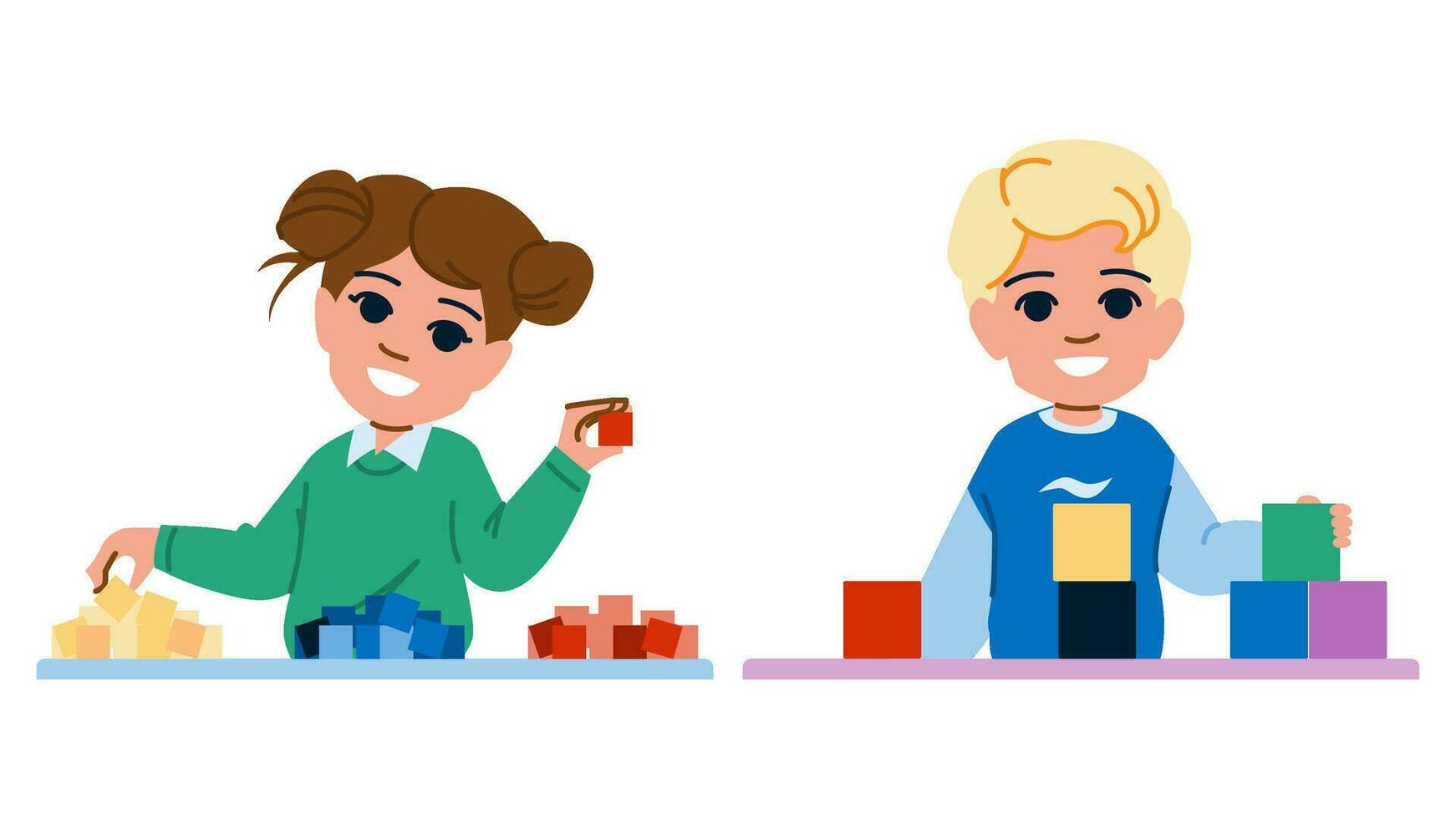 child playful learning kids vector
