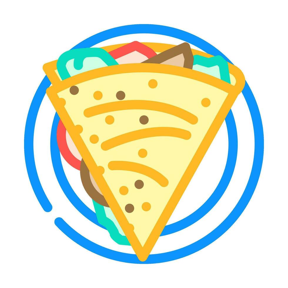 quesadillas mexicano cocina color icono vector ilustración