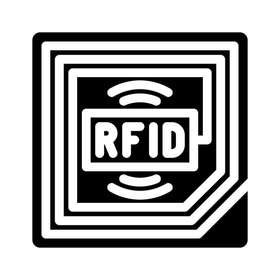 rfid tracking autonomous delivery glyph icon vector illustration