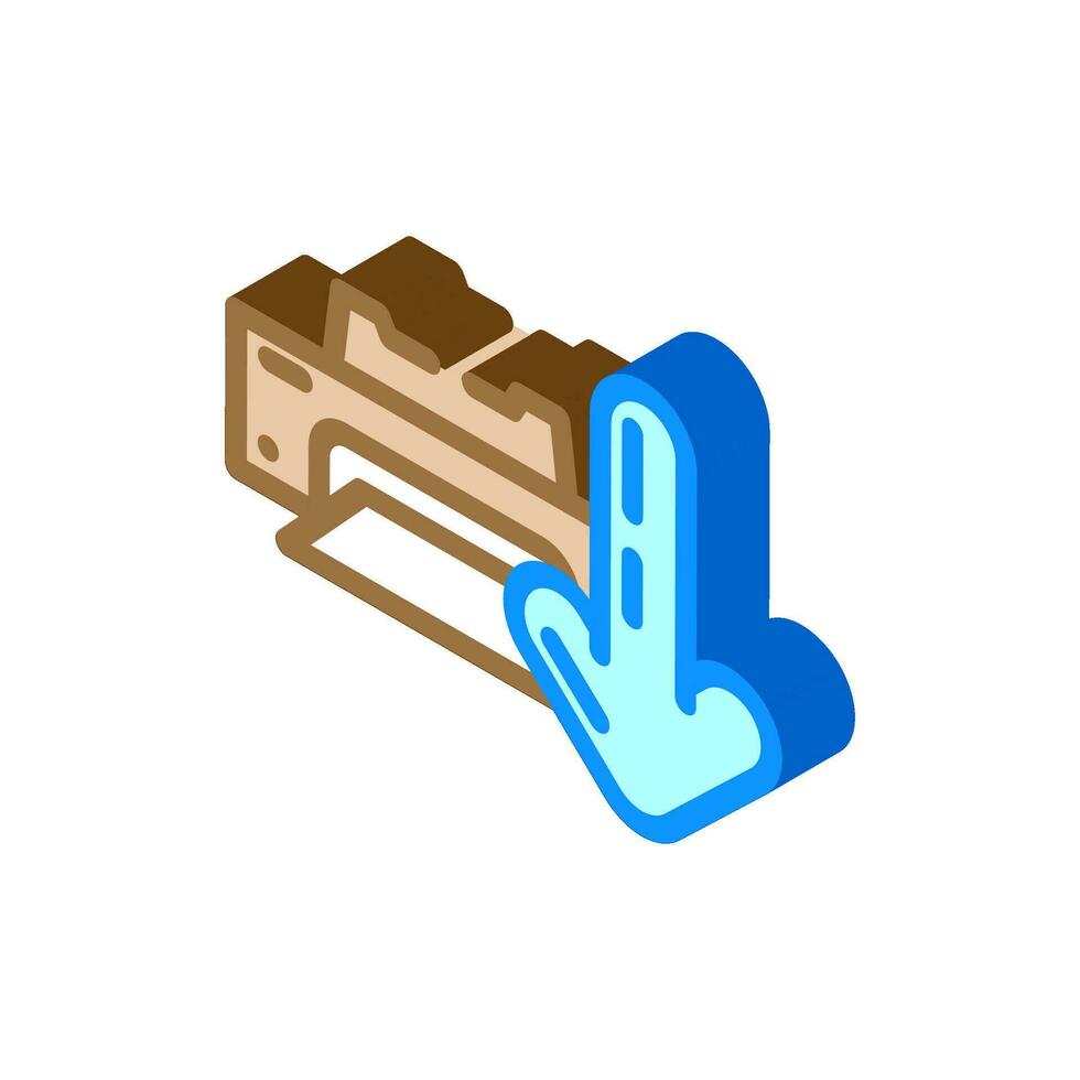 printer loading document isometric icon vector illustration