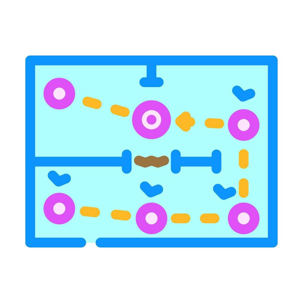 route optimization autonomous delivery color icon vector illustration