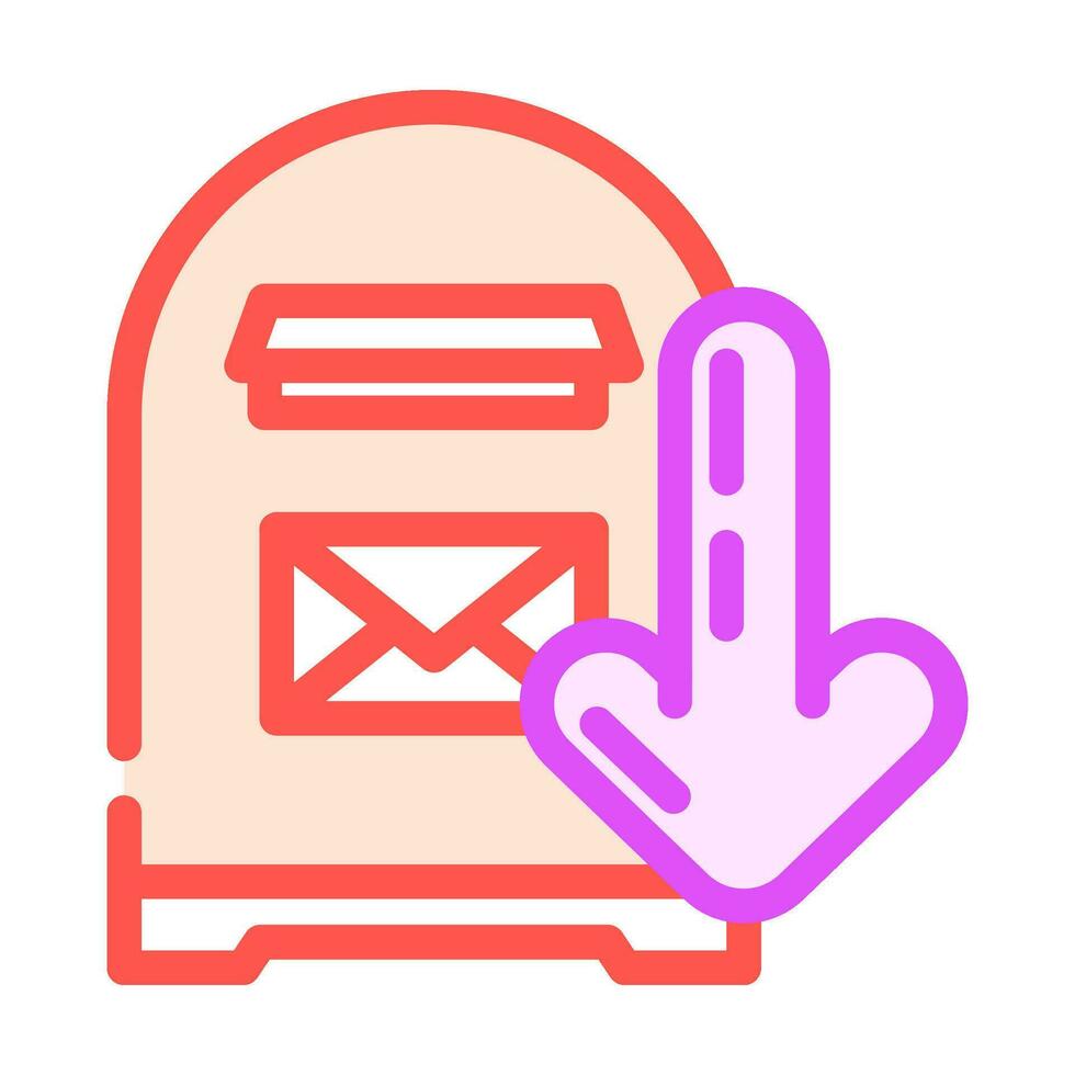 open letter box loading mailbox color icon vector illustration