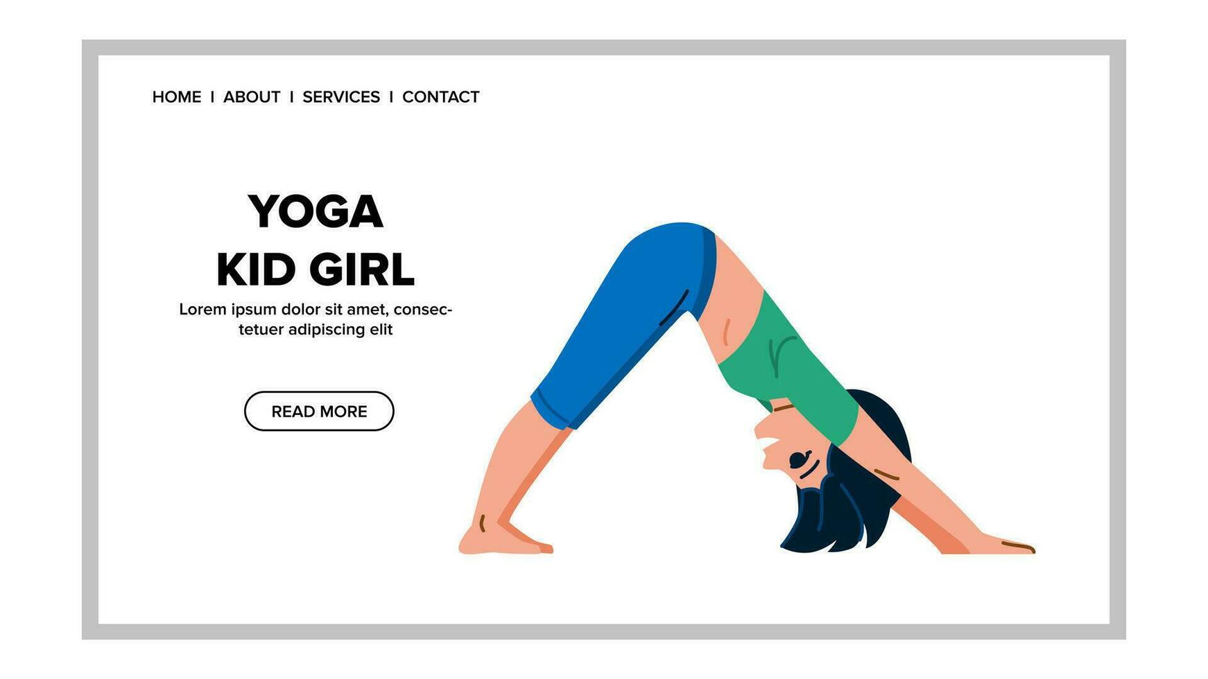 fitness yoga kid girl vector