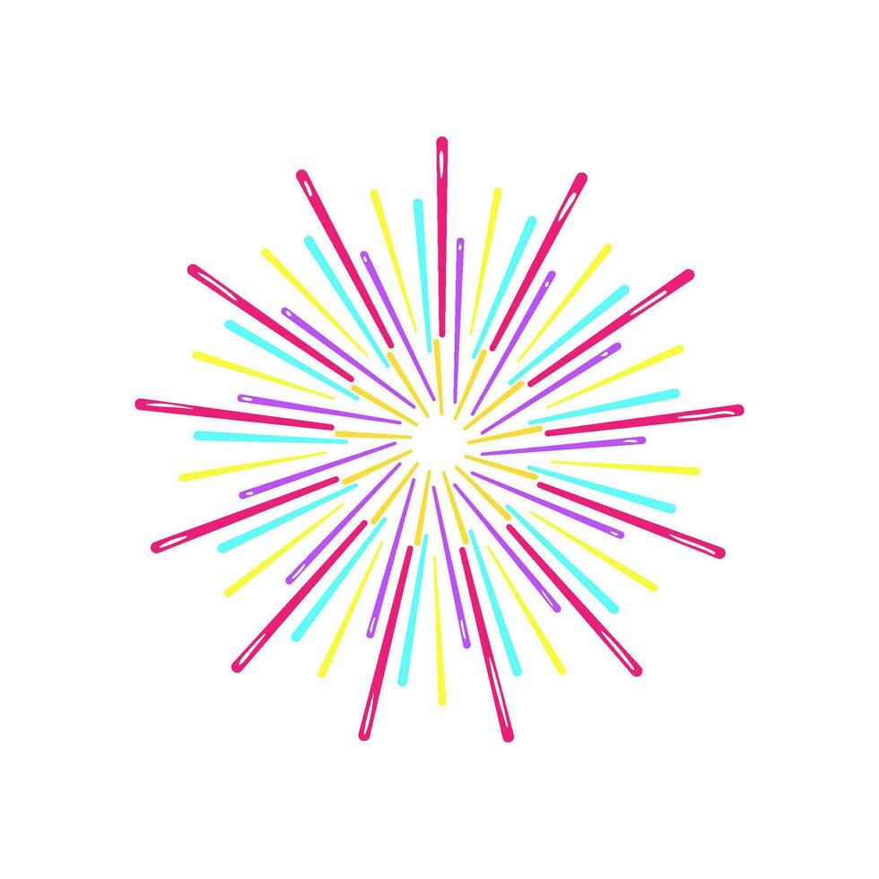sky firework cartoon vector illustration