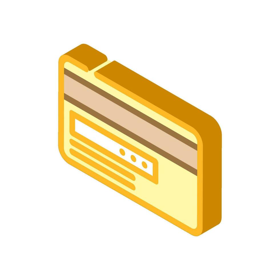 credit card back bank payment isometric icon vector illustration