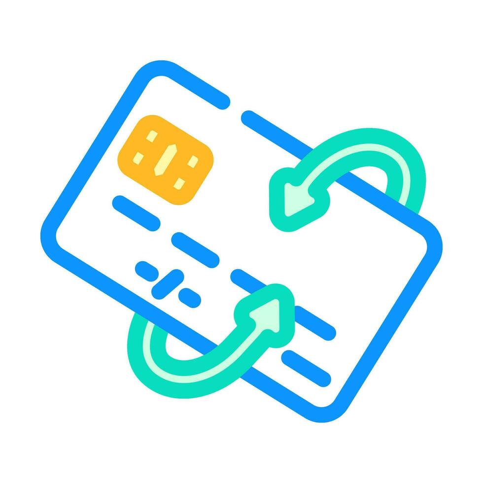 credit card money saving color icon vector illustration