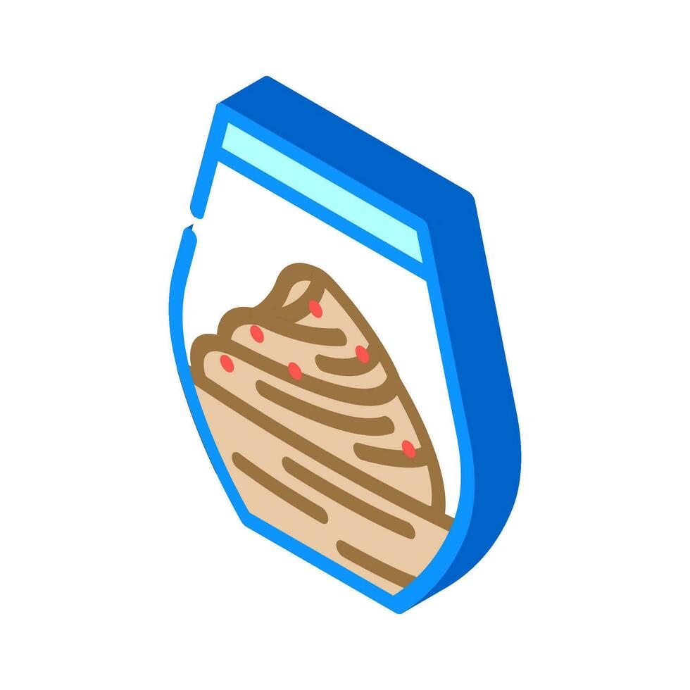 french cuisine chocolate mousse isometric icon vector illustration