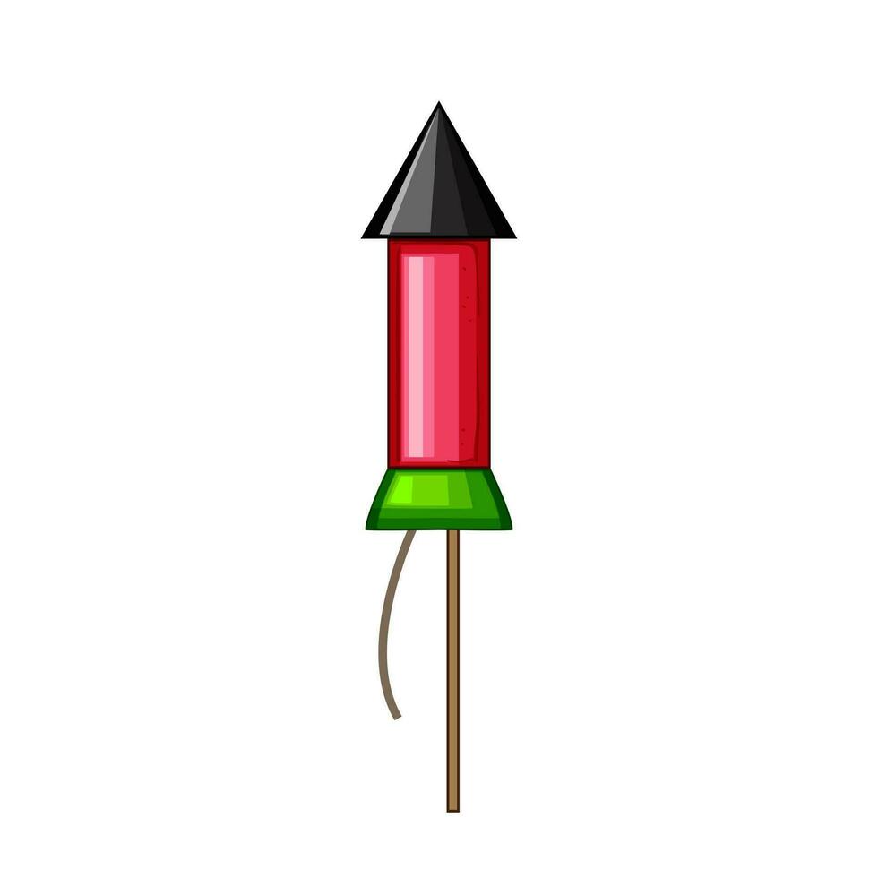 fire firework rocket cartoon vector illustration