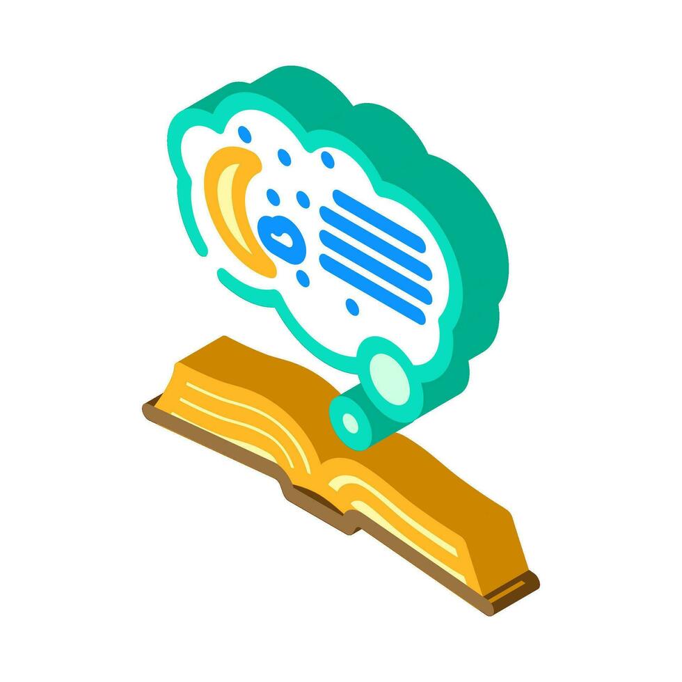 bedtime story sleep night isometric icon vector illustration