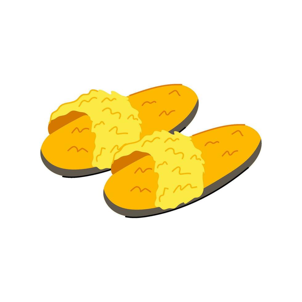 bedroom kid slippers cartoon vector illustration