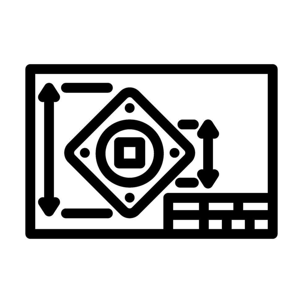 2d drafting architectural drafter line icon vector illustration