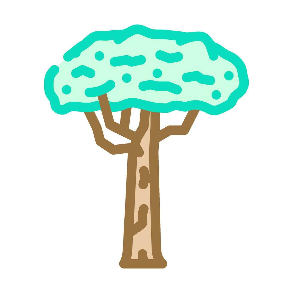 brazil nut tree color icon vector illustration