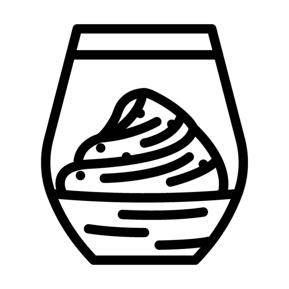 french cuisine chocolate mousse line icon vector illustration