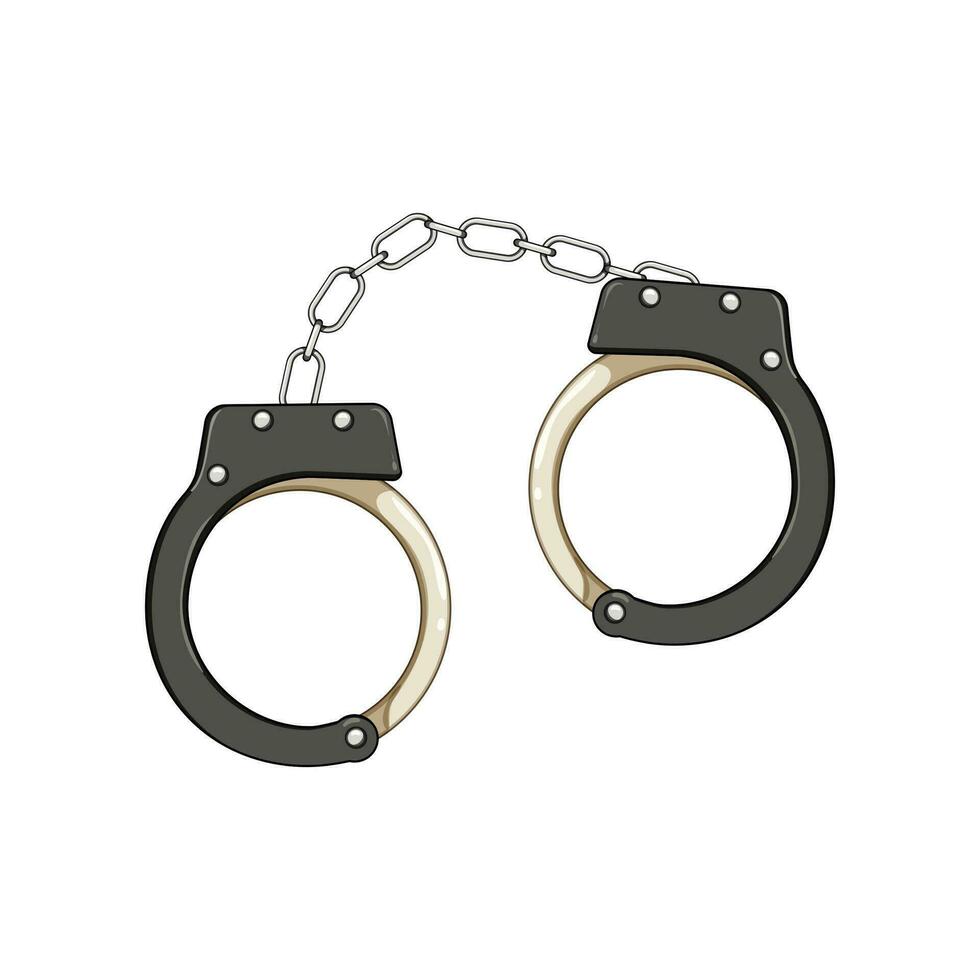 police handcuffs cartoon vector illustration