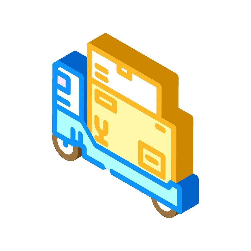 package loading autonomous delivery isometric icon vector illustration