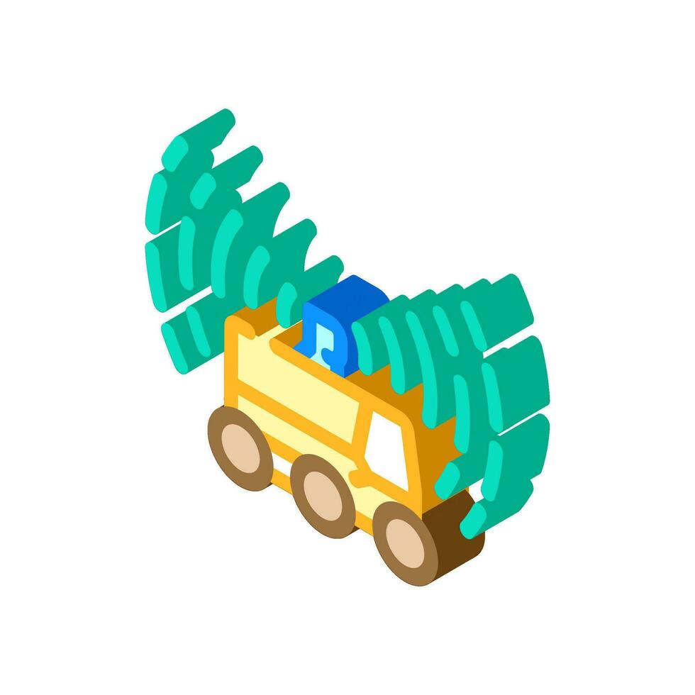 lidar sensores autónomo entrega isométrica icono vector ilustración