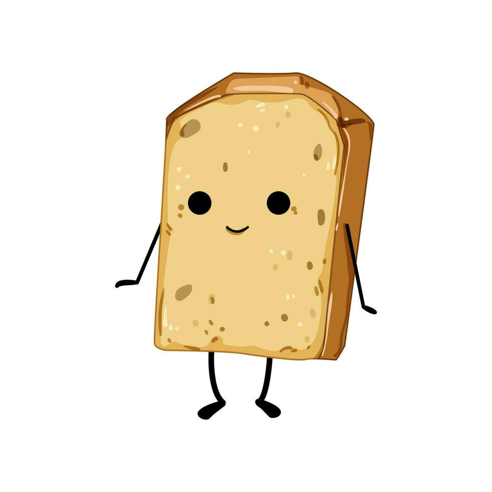 menu bread character cartoon vector illustration