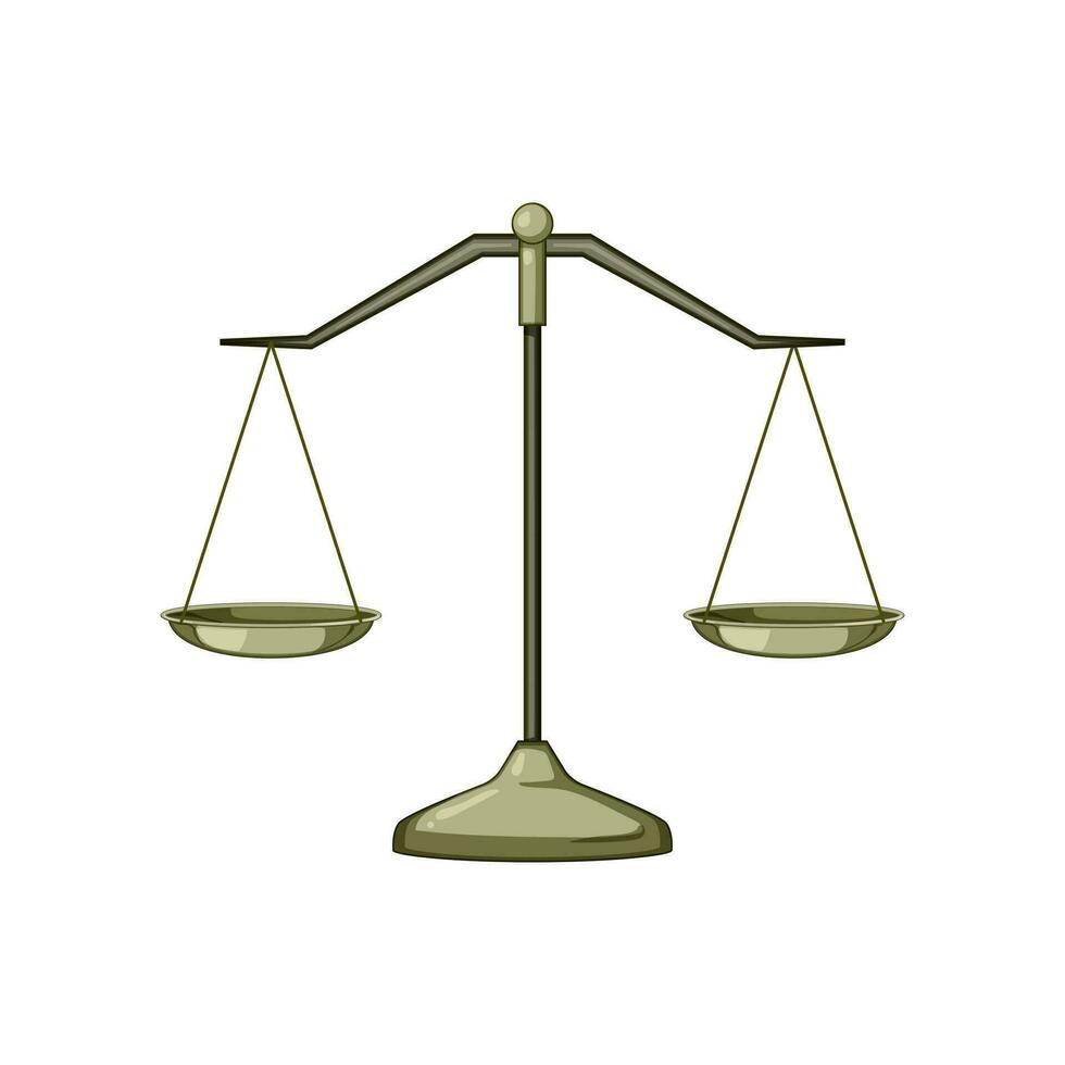 justice balance scale cartoon vector illustration