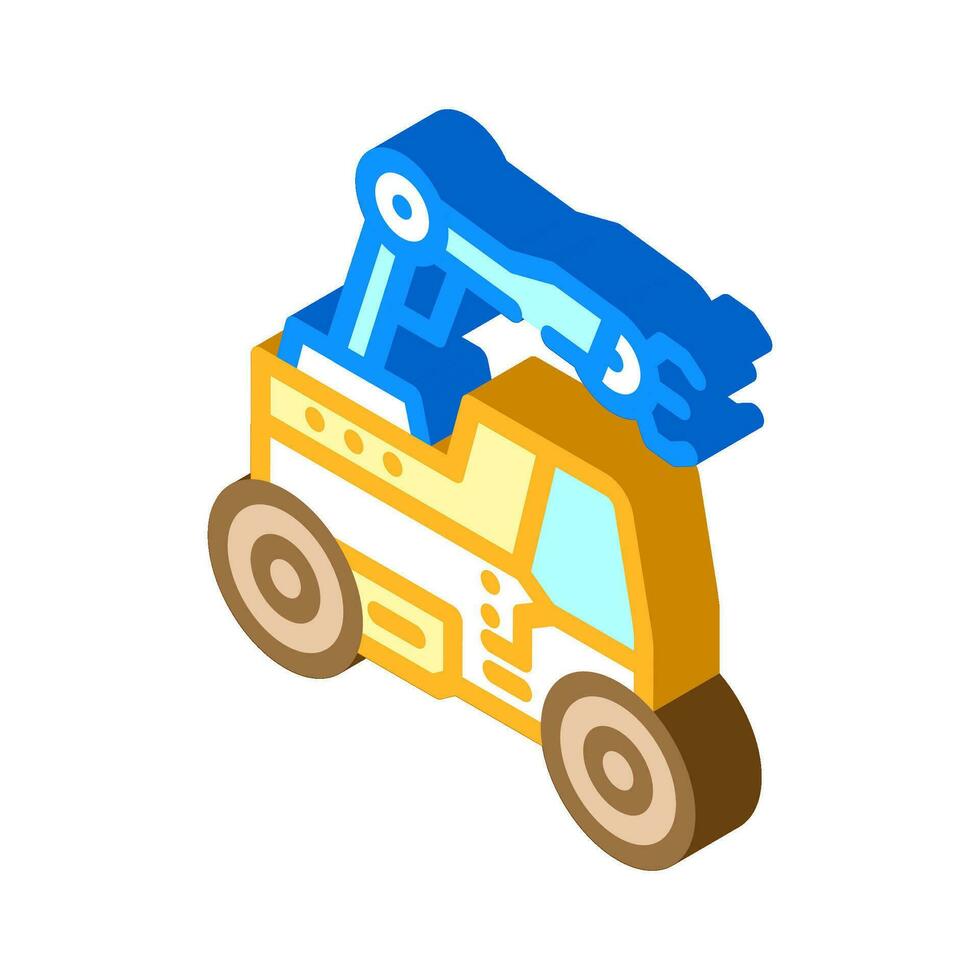 mobile robot autonomous delivery isometric icon vector illustration