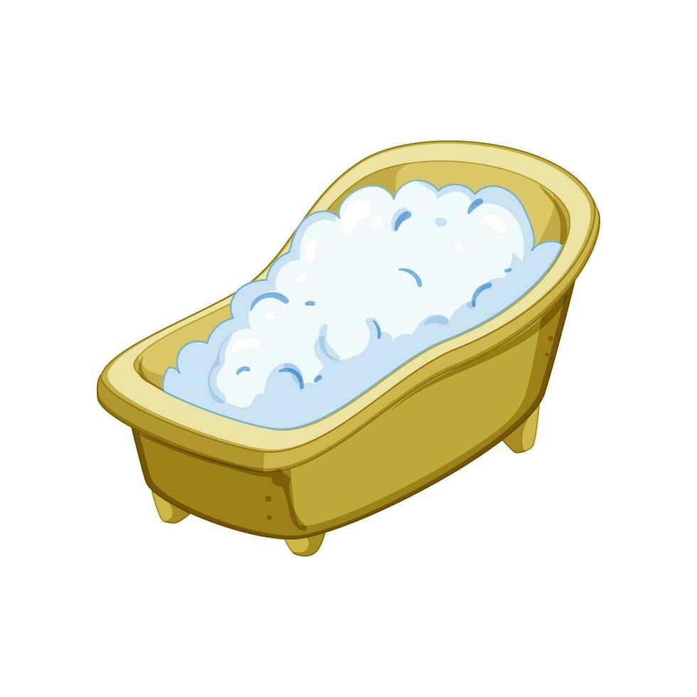 kid toddler bathtub cartoon vector illustration