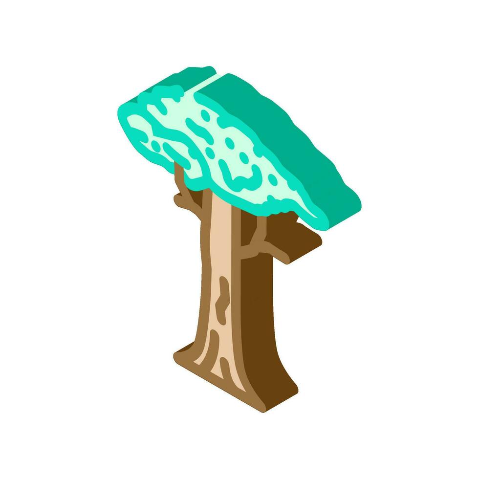 kapok tree jungle amazon isometric icon vector illustration