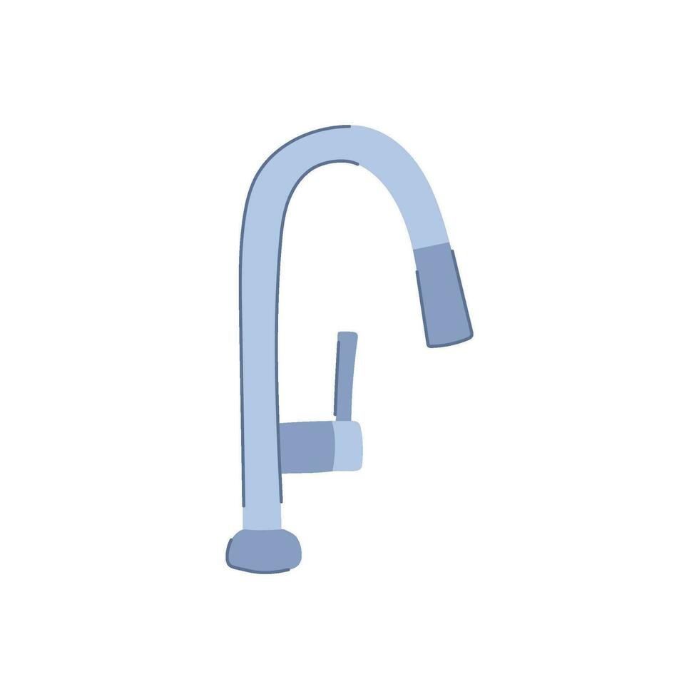 steel kitchen faucet cartoon vector illustration