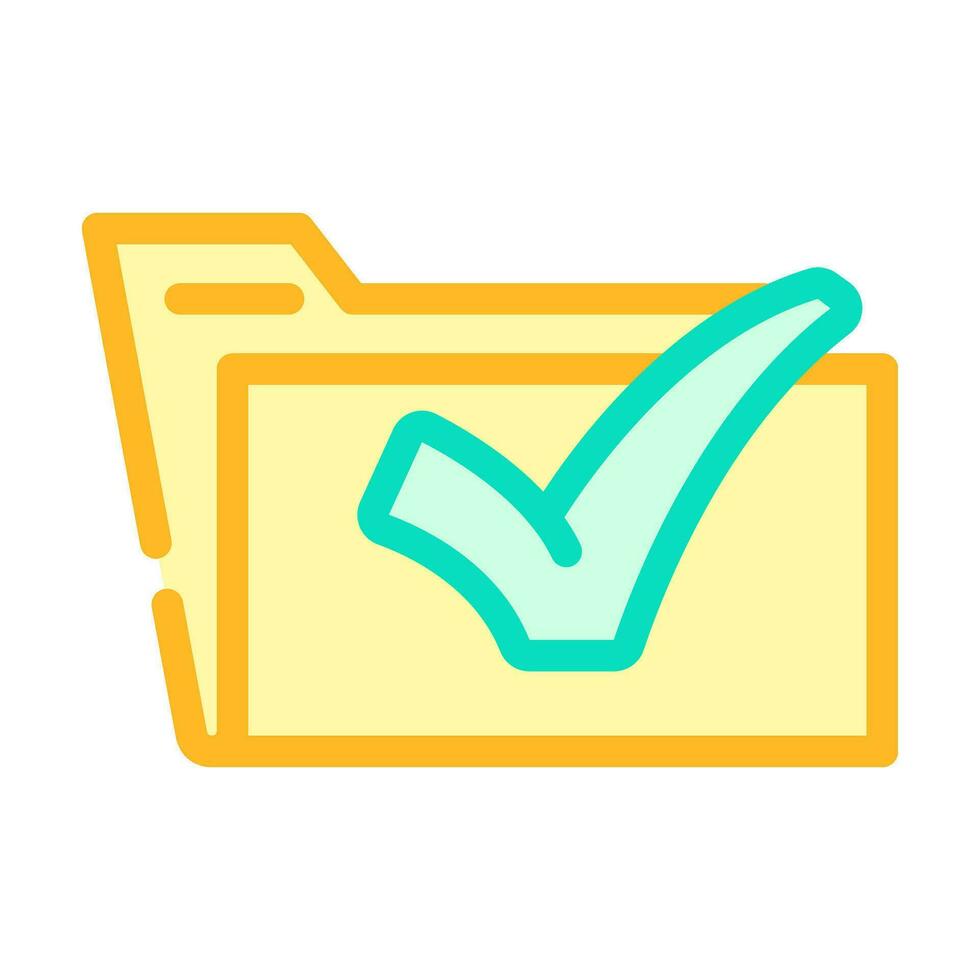 folder green check mark color icon vector illustration