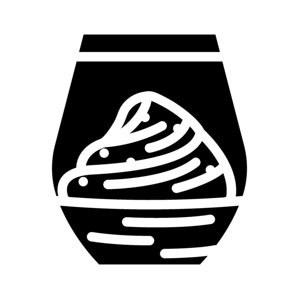 french cuisine chocolate mousse glyph icon vector illustration
