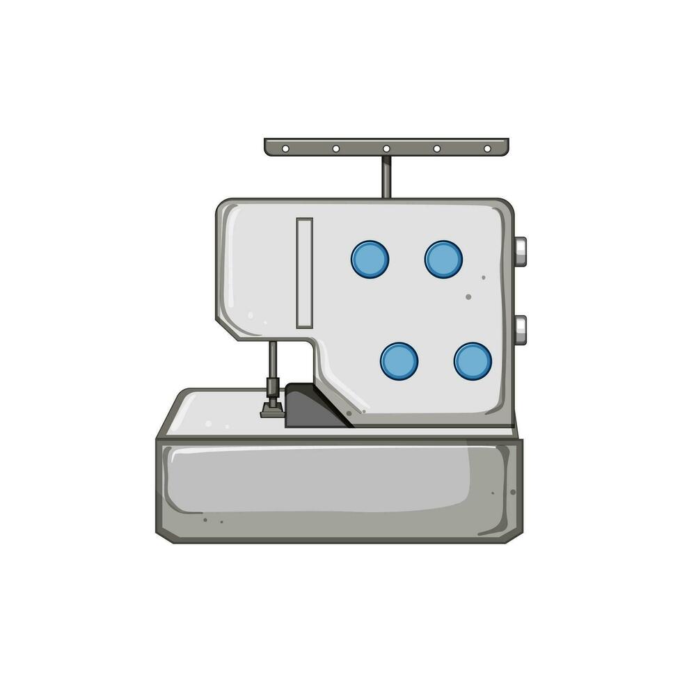 needle overlock cartoon vector illustration