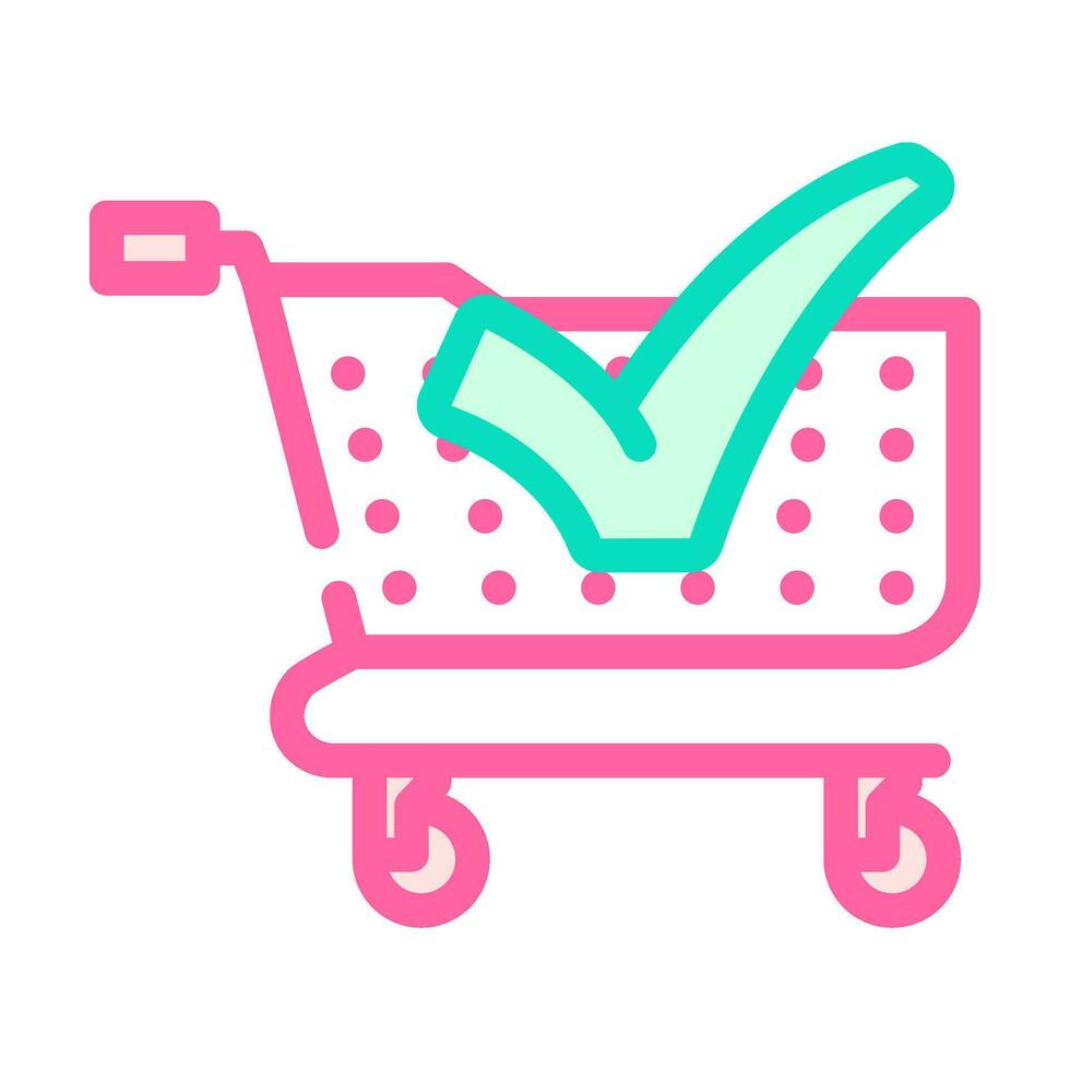 shopping cart mark circle color icon vector illustration