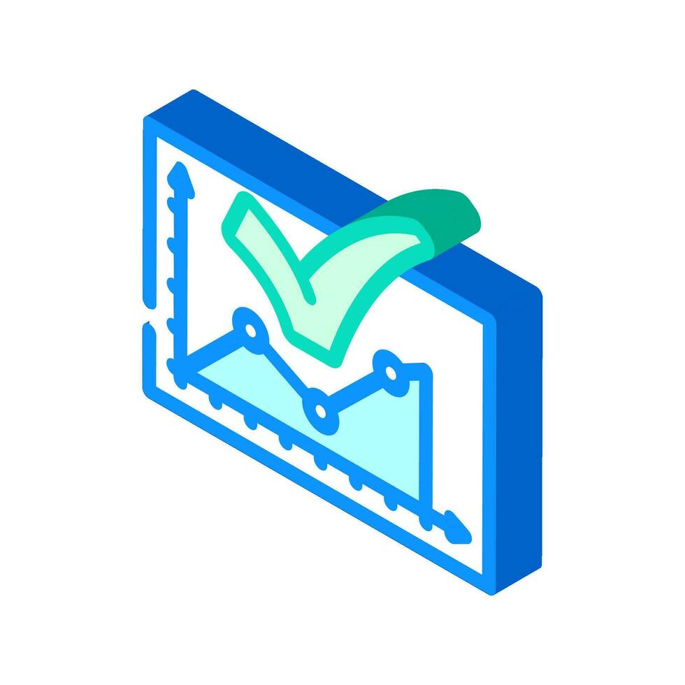 graph check mark isometric icon vector illustration