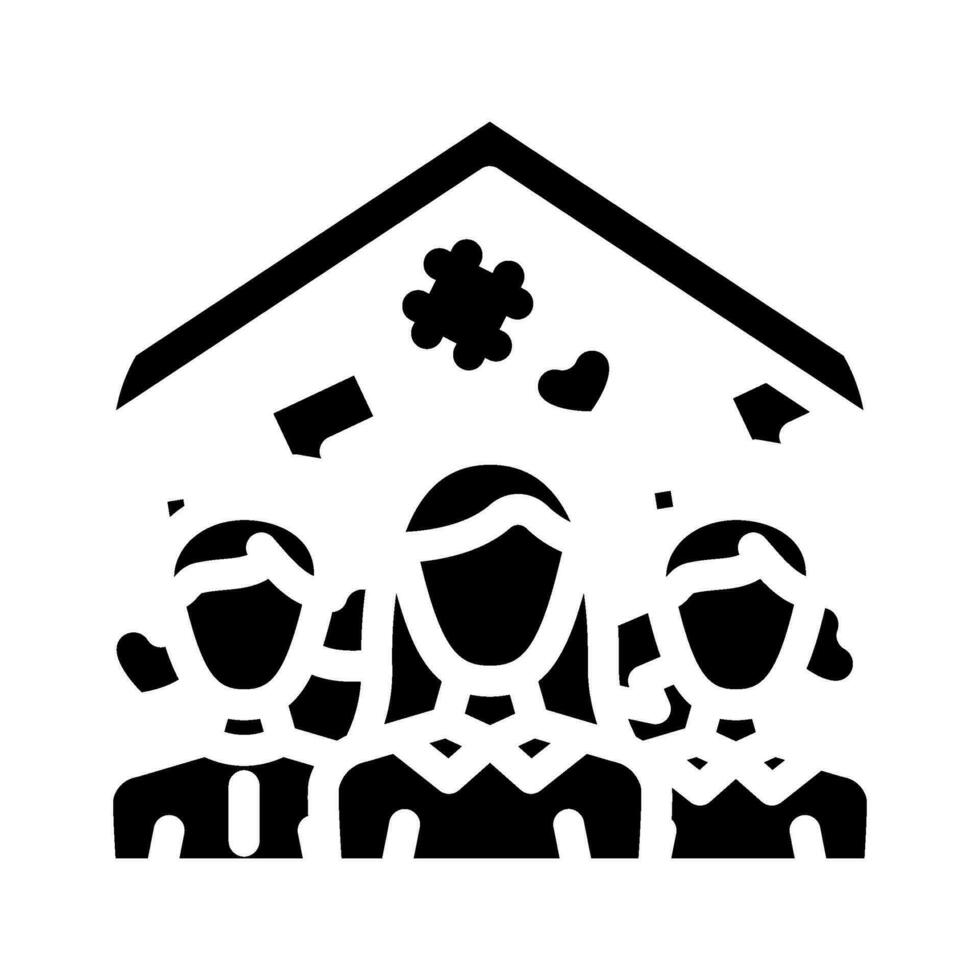 community building social media glyph icon vector illustration