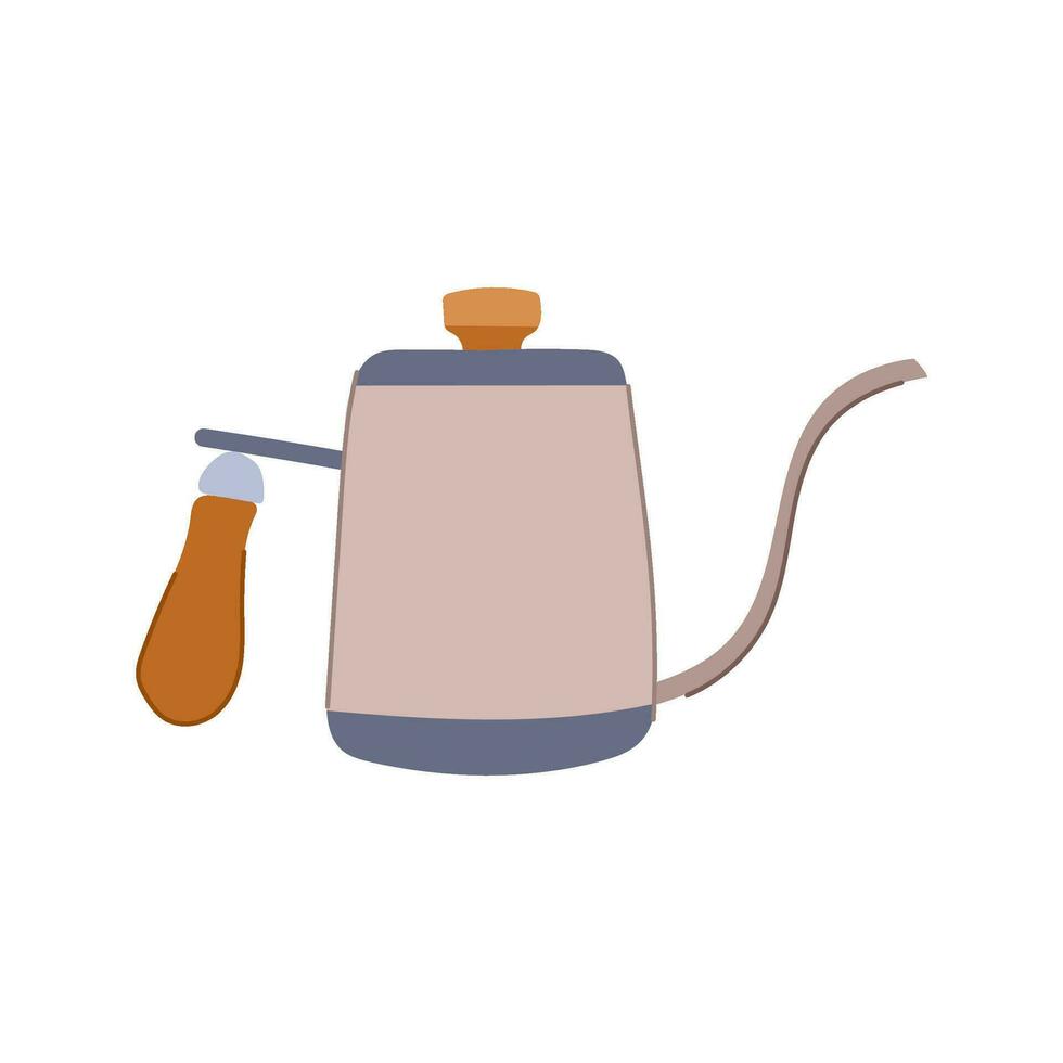 americano steel drip kettle cartoon vector illustration