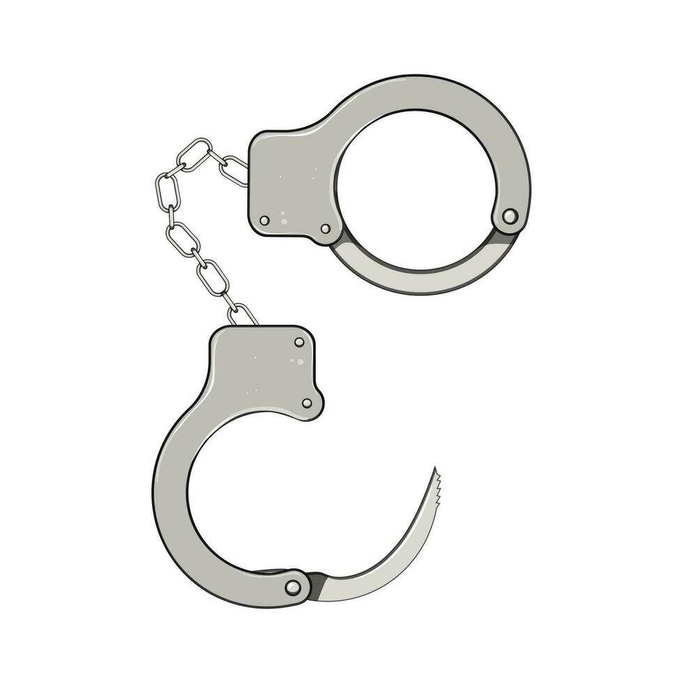 law handcuffs cartoon vector illustration