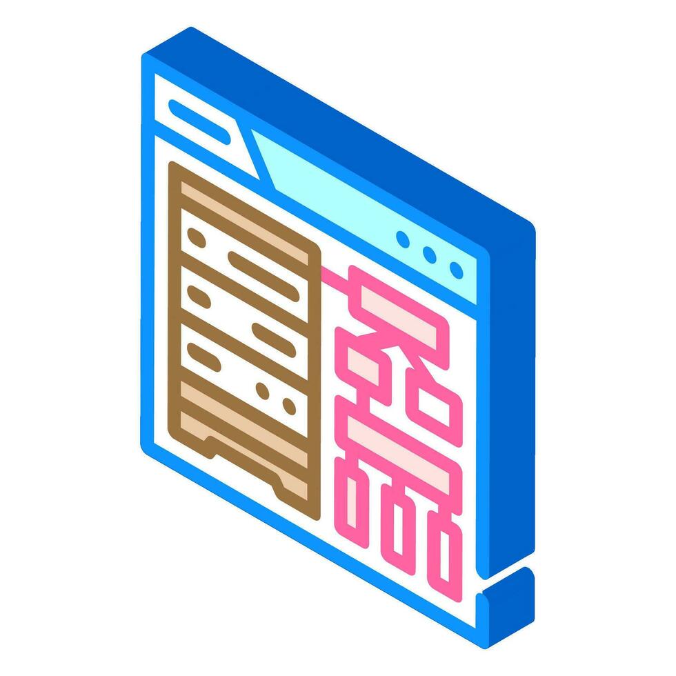schema development database isometric icon vector illustration