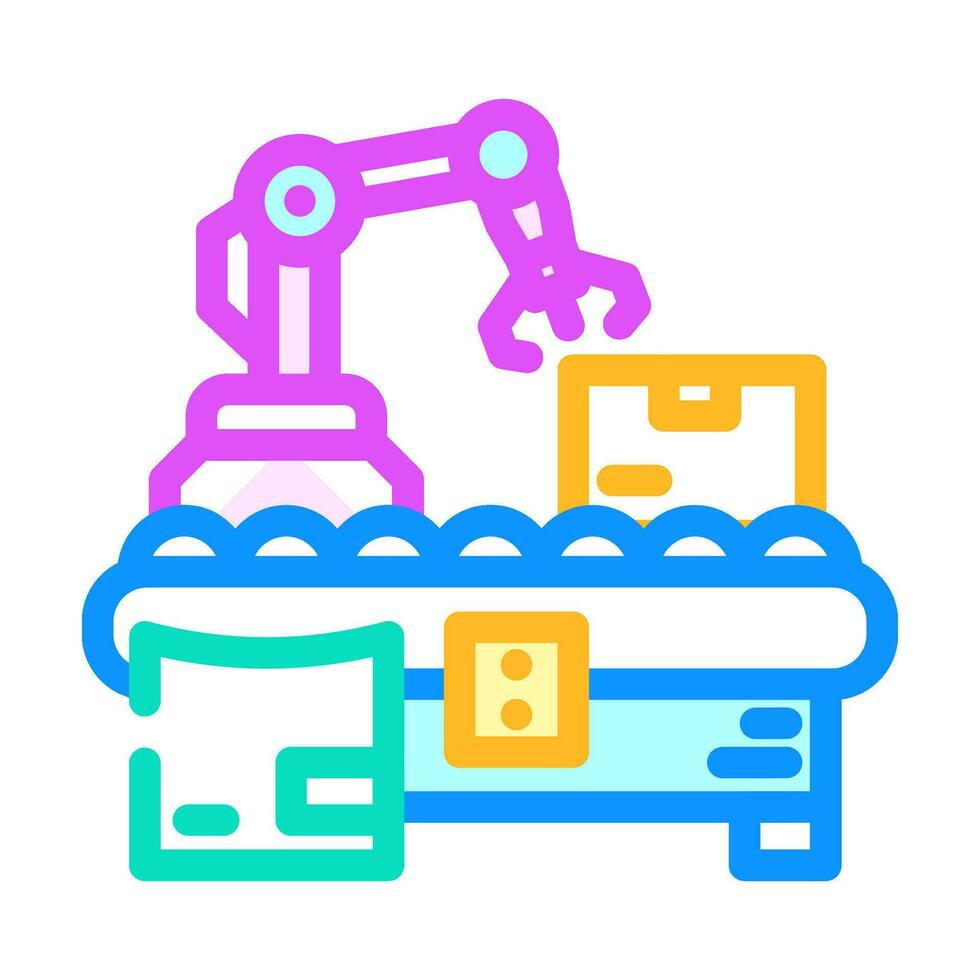 parcel sorting autonomous delivery color icon vector illustration