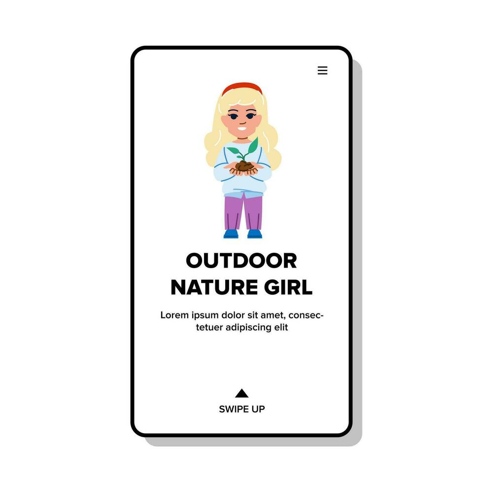 happy outdoor nature kid vector