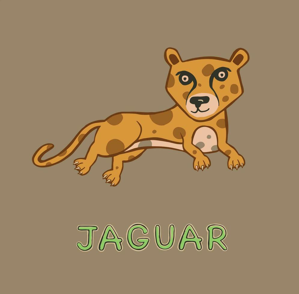 diseño linda jaguar. pequeño para existencias. vector ilustración